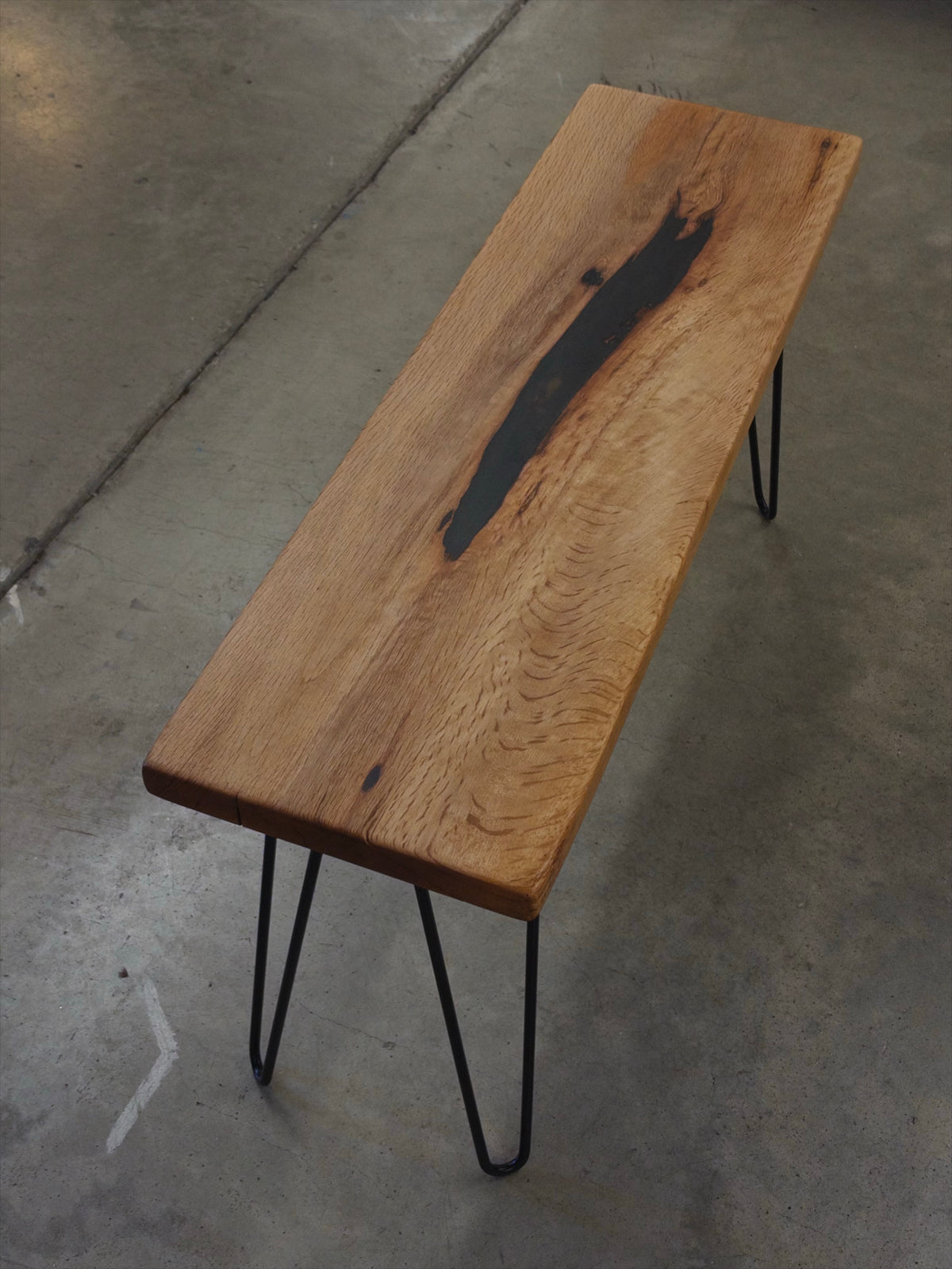Single Red Oak Bench
