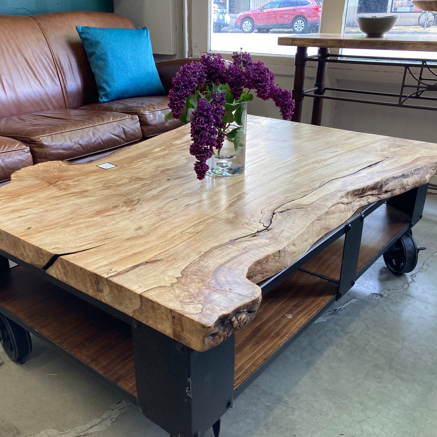 Spalted Maple Rolling Coffee Table