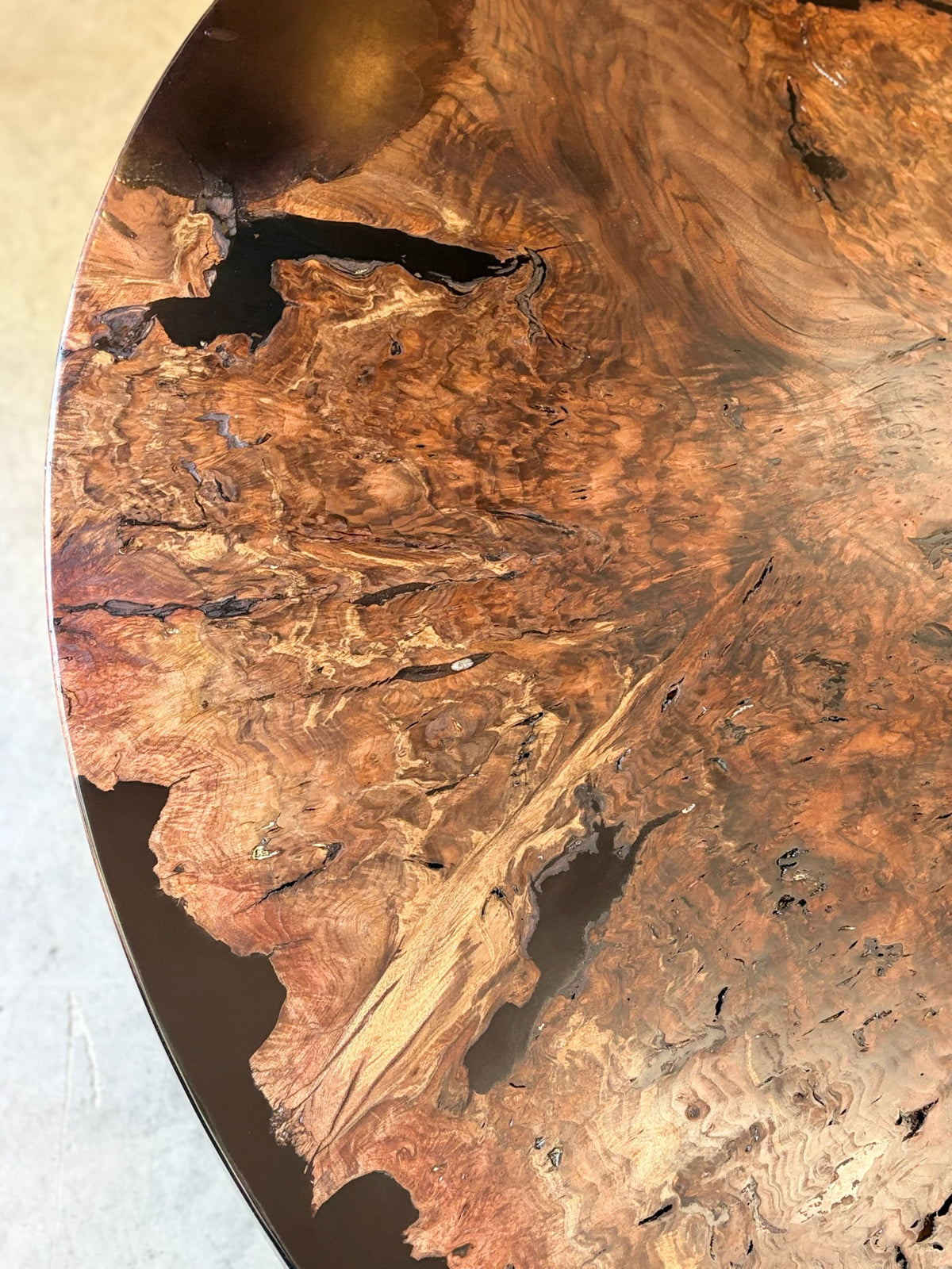 Black Walnut Epoxy Round Dining Table