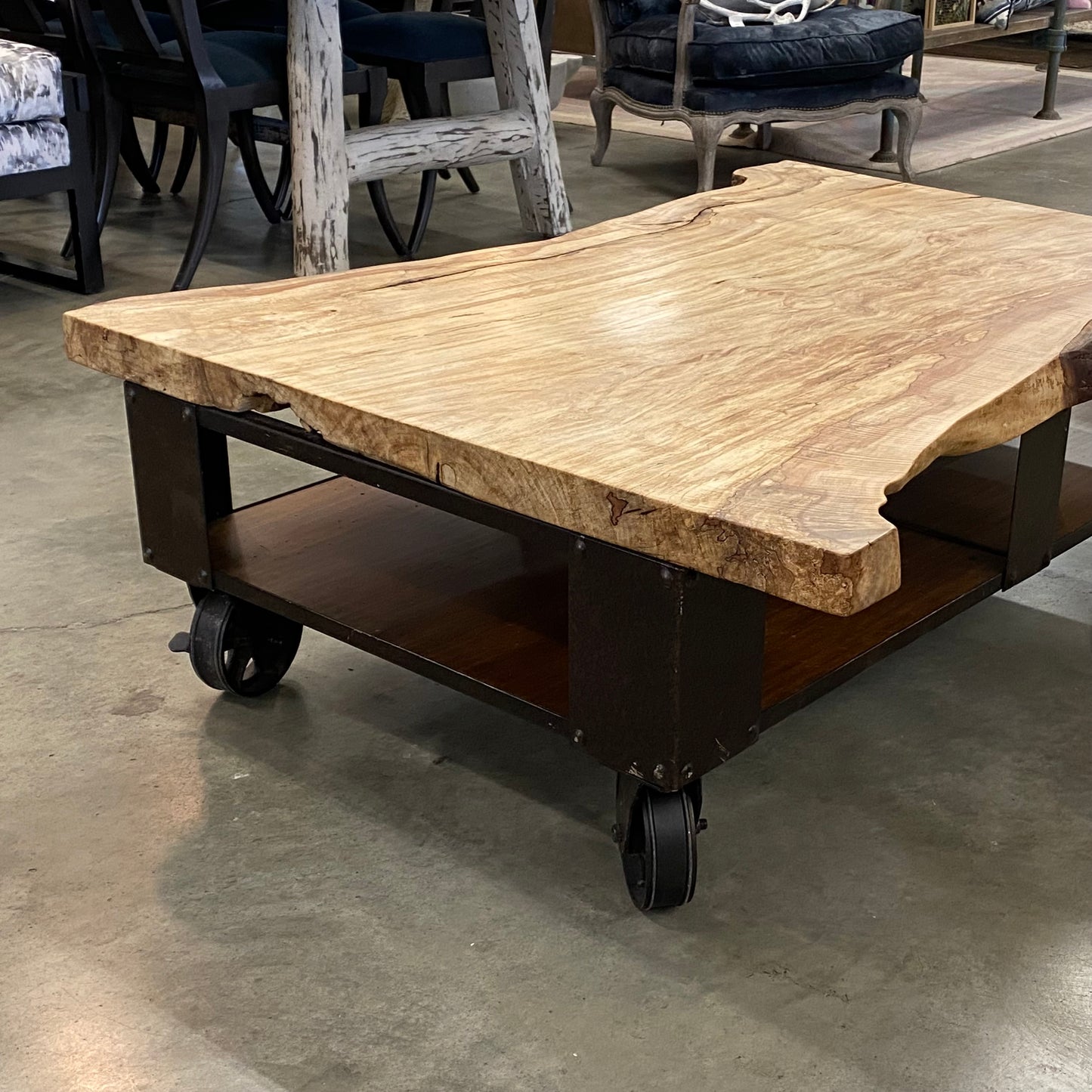 Spalted Maple Rolling Coffee Table