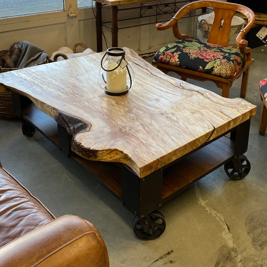 Spalted Maple Rolling Coffee Table
