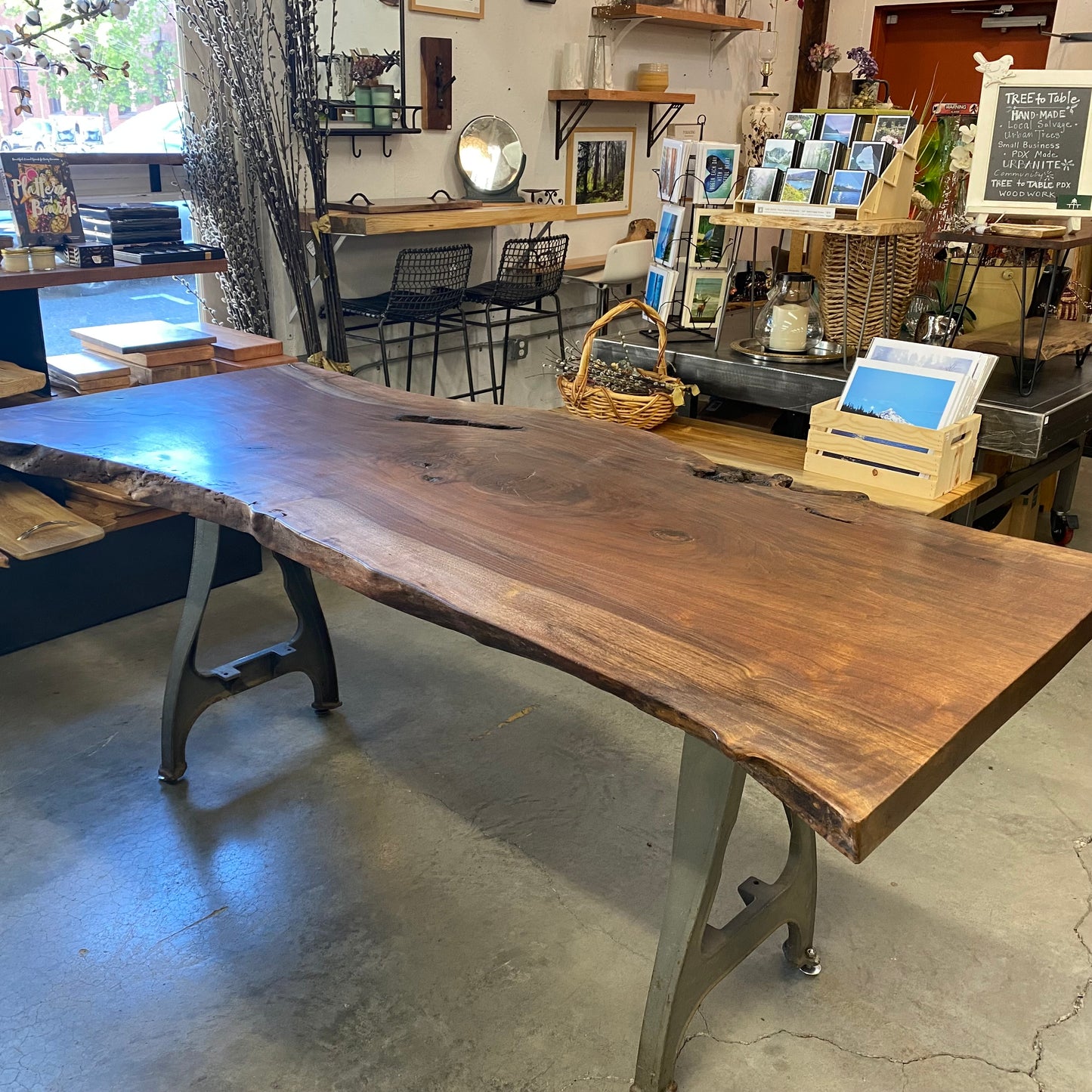 Rustic Black Walnut Counter-Height Table