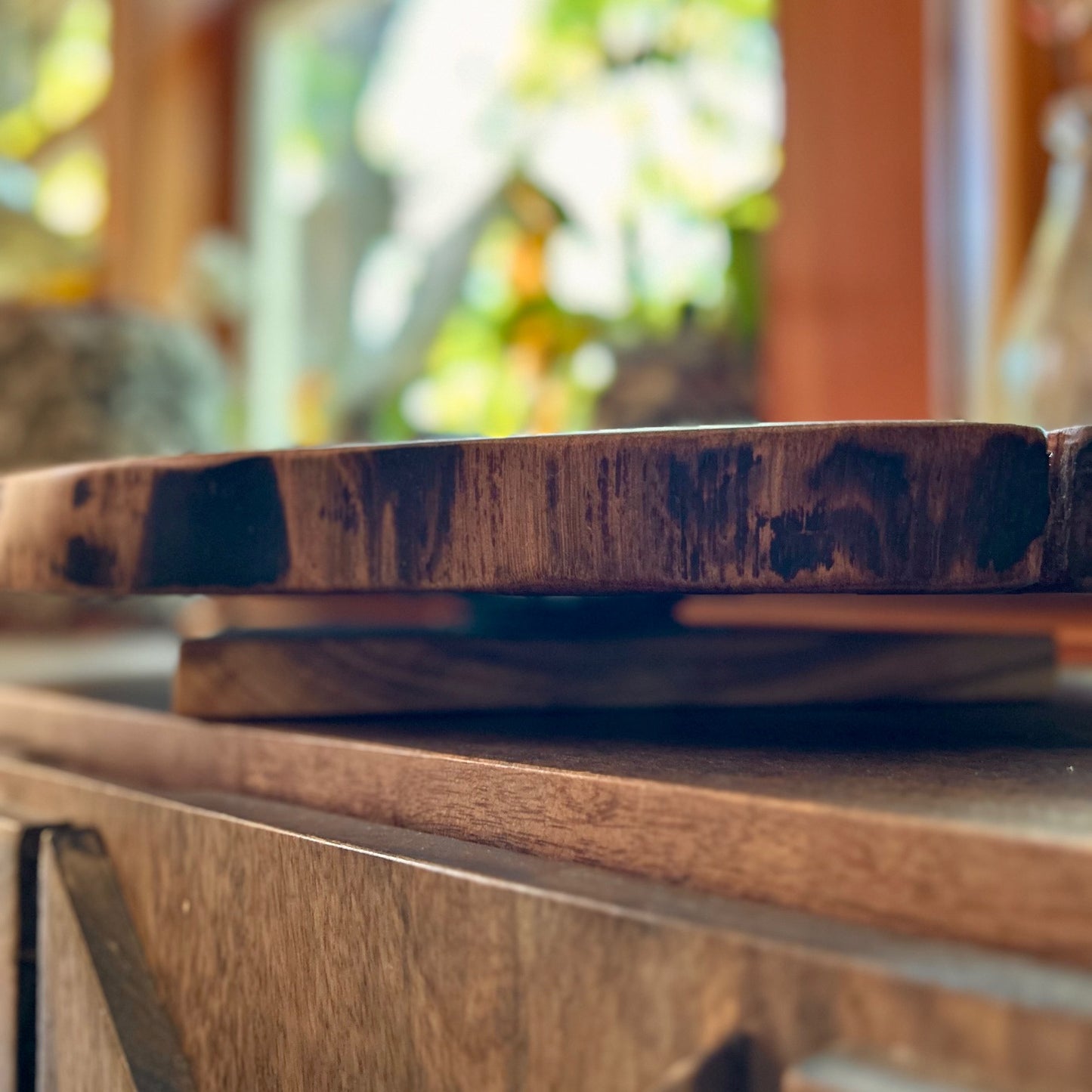 Live Edge Black Walnut Turntable