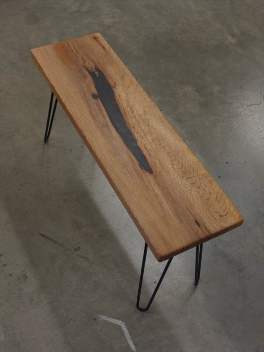 Single Red Oak Bench