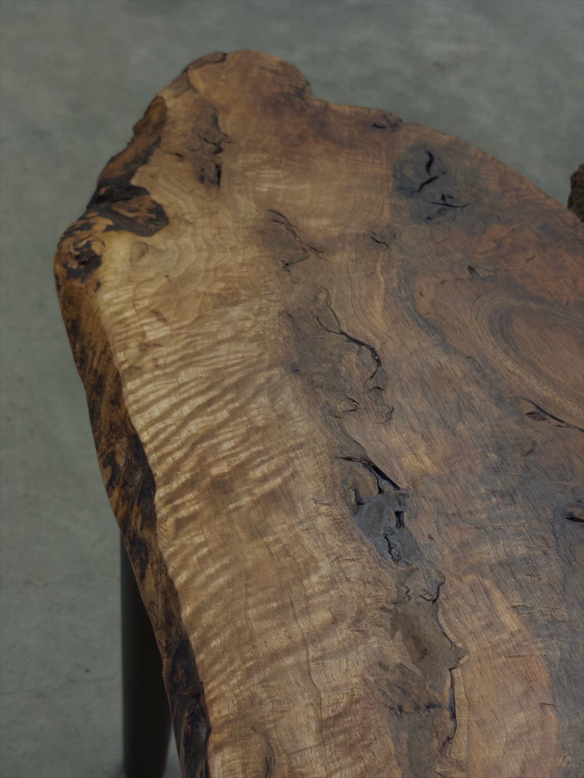 Rustic Live Edge Black Walnut Coffee Table with Wood Legs
