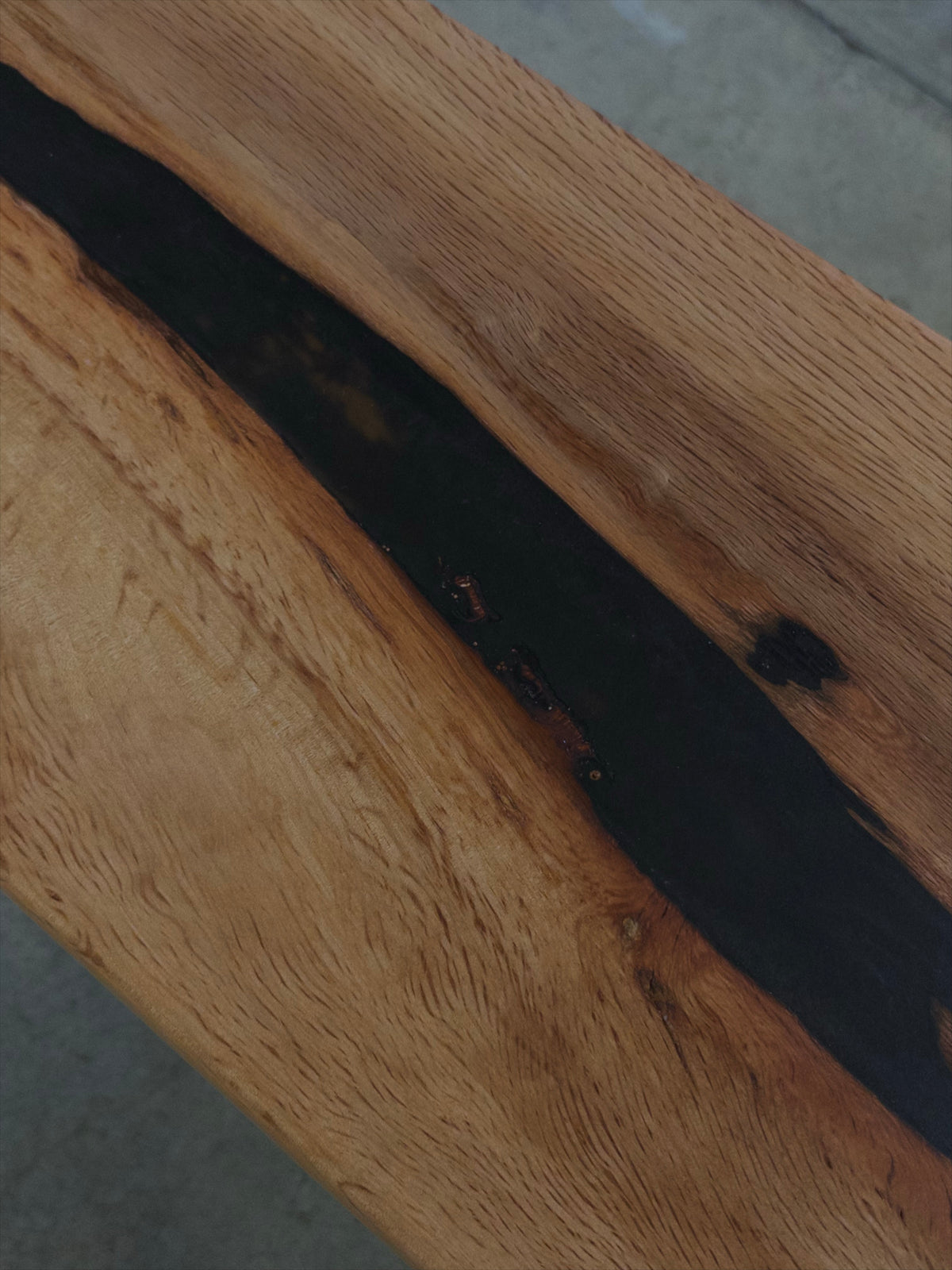 Single Red Oak Bench