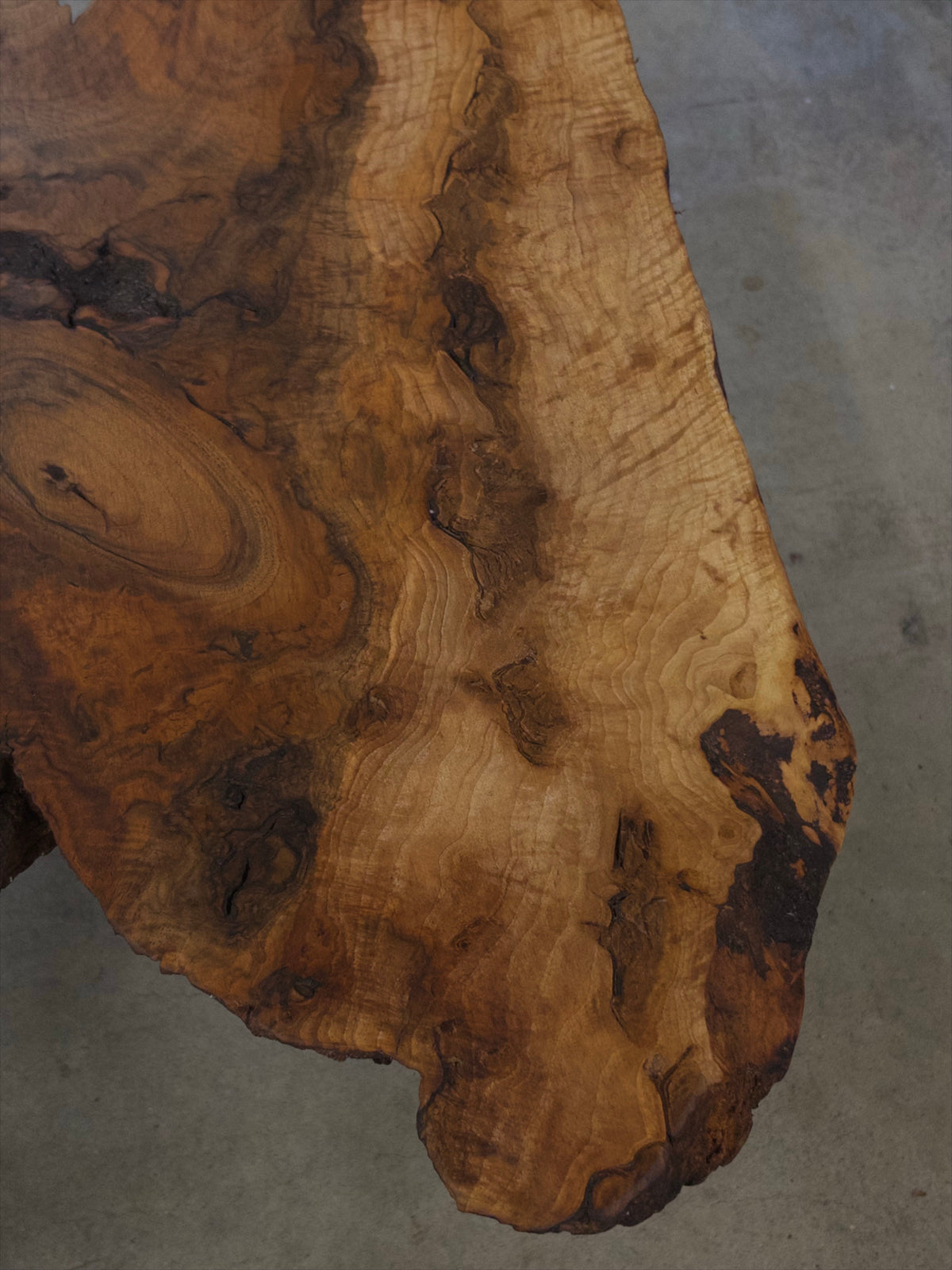 Rustic Live Edge Black Walnut Coffee Table with Wood Legs