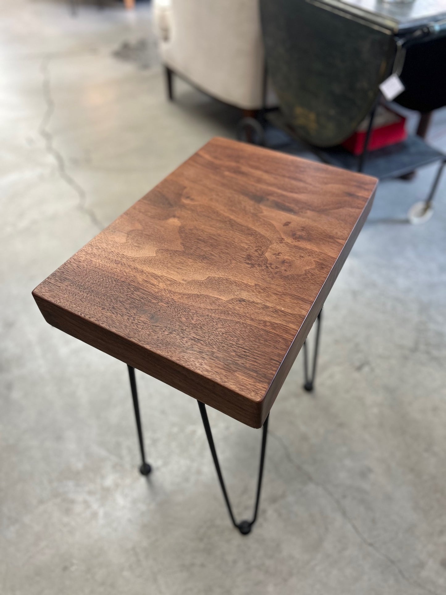 Black Walnut Plant Stand Side Table - Sold