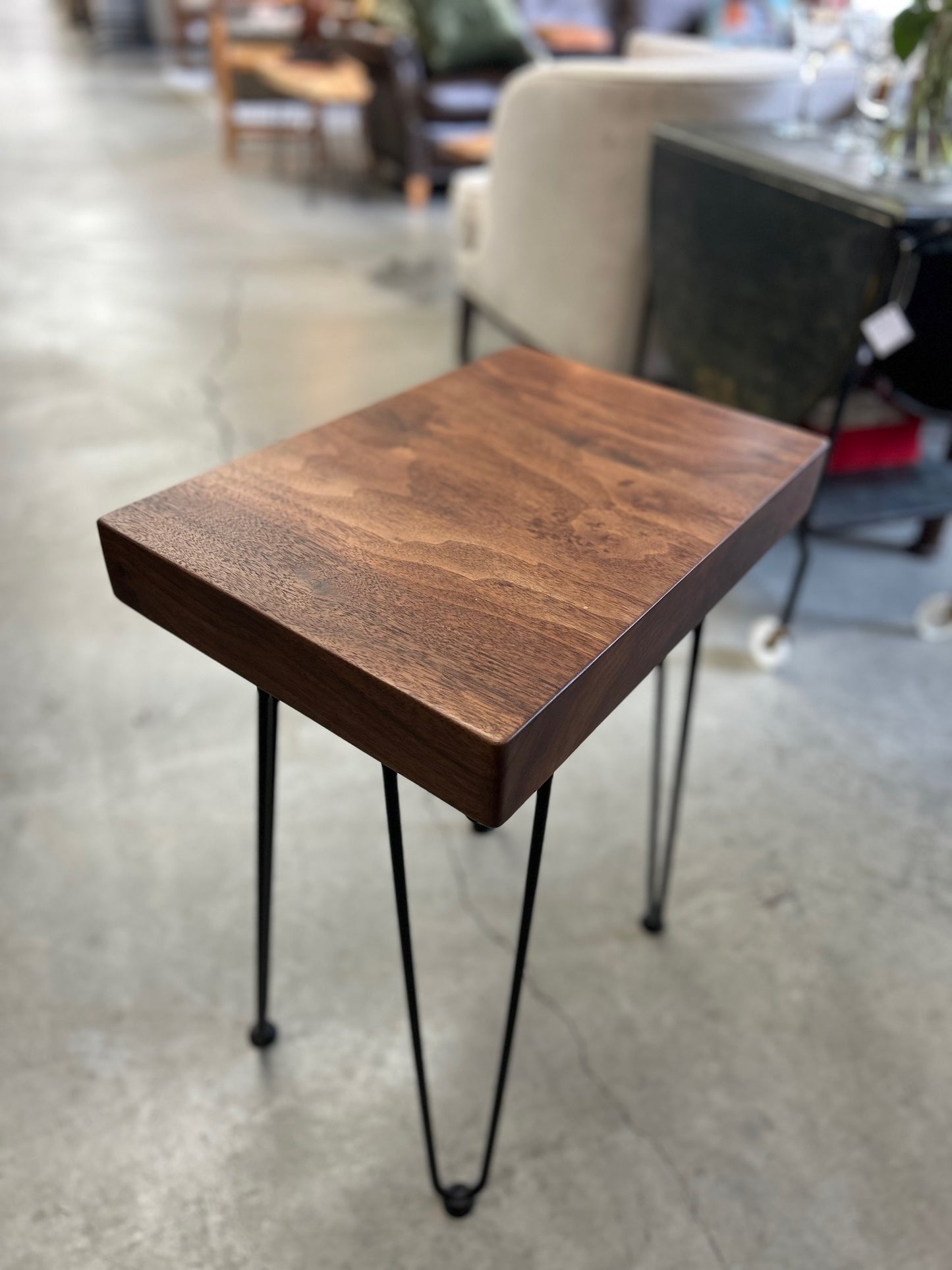 Black Walnut Plant Stand Side Table - Sold