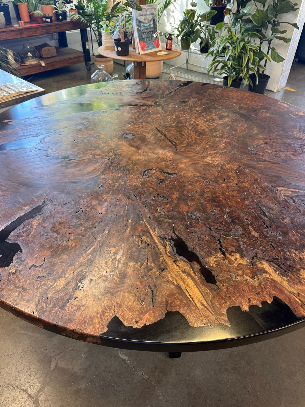 Black Walnut Epoxy Round Dining Table