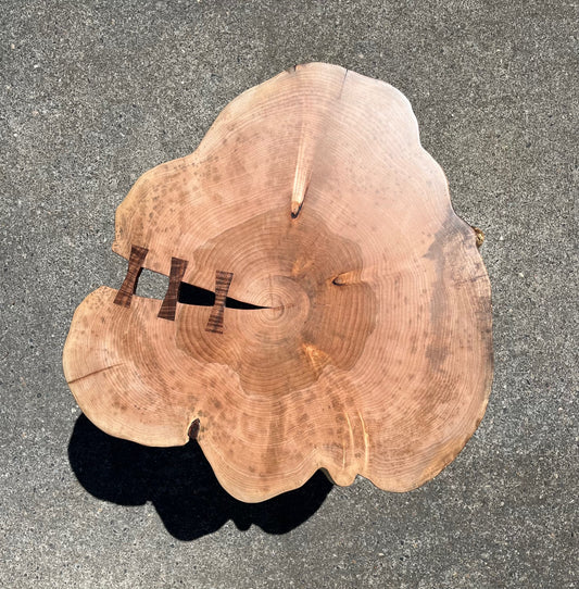 Live Edge Maple Side Table with Black Walnut Butterflies